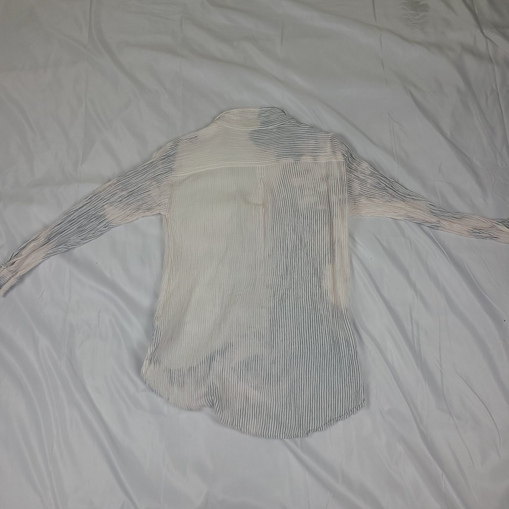 Custom Bleached Striped Button-Up Womens Size Medium
